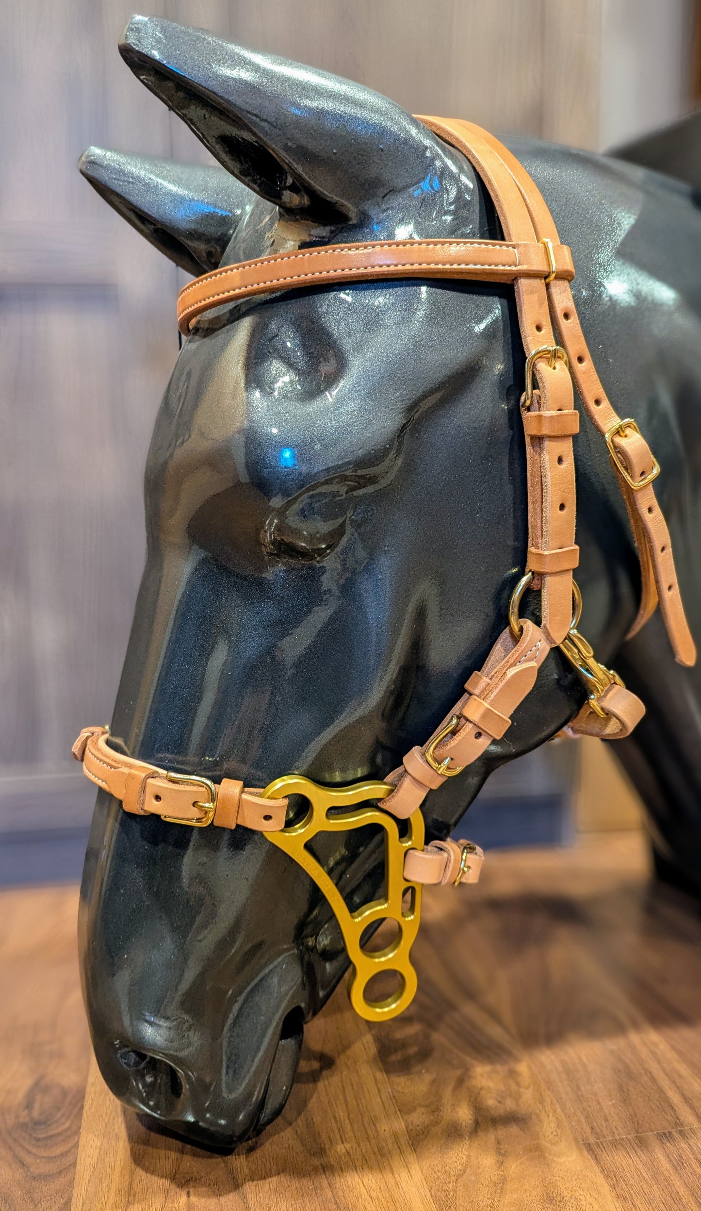 Natural Leather Hackamore Bridle